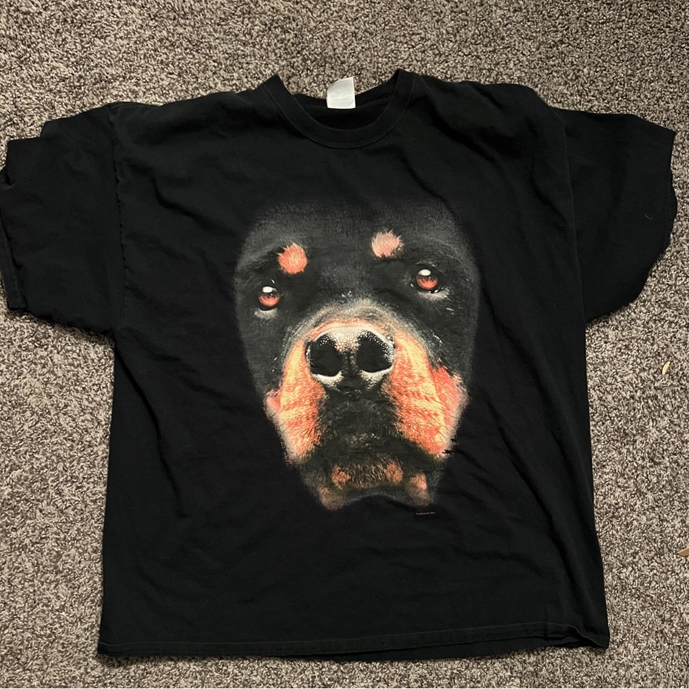 Vintage Rottweiler Dog T Shirt Mens 2XL Black Big Graphic Dog Animal 2000s Y2K